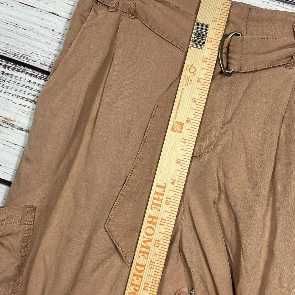 Free People Pants Women’s 4 Summers Over Cargo Belted Button Fly High Rise Pink